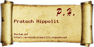 Pratsch Hippolit névjegykártya
